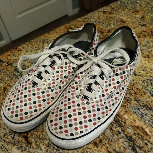 Vtg Vans polka dot Multicolor Canvas Lace Up Men’s Size 7 Woman's 8.5 - Picture 6 of 12